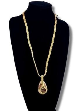Free People Natural Stone Braided Cord Necklace